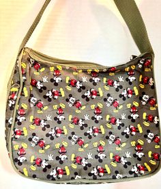 Mickey Mouse Purse with Accessories Bag small bag 7" wide 5" long purse 11" wide 8"long and 11" long with strap Like new Mickey Mouse Purse, Mickey Mouse Bag, Disney Purse, Walt Disney Mickey Mouse, Green Tote Bag, Green Tote, Green Handbag, Green Purse, Printed Purse