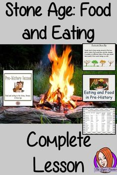 the stone age food and eating complete lesson for children to learn how to use it