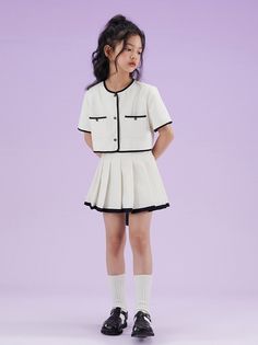 Kids High Fashion, Preppy Kids Outfits, Preppy Kids, Chic Kids, 2piece Outfits, Estilo Preppy