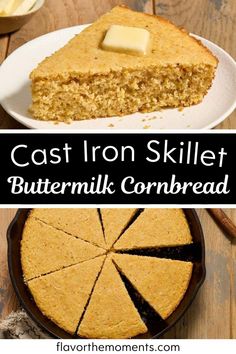 Cast Iron Skillet Buttermilk Cornbread is the perfect blend of crispy edges and a soft, fluffy center. Made with simple ingredients like cornmeal, all-purpose flour, and a touch of pure maple syrup, it’s a comforting, easy-to-make side dish. Whether you're pairing it with soup or enjoying it on its own, this cornbread is sure to satisfy. Cast Iron Skillet Cornbread Recipe, Country Cornbread, Skillet Cornbread Recipe, Cast Iron Skillet Cornbread, Iron Skillet Cornbread, Bbq Foods, Southern Side Dishes, Corn Bread Bake, Moist Cornbread