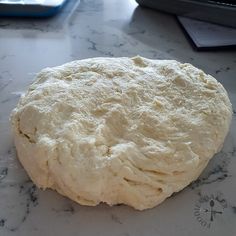 a close up of a doughnut on a counter