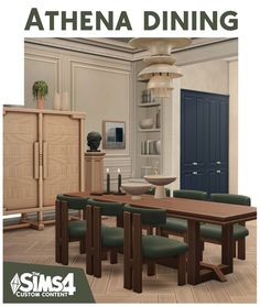 an image of a dining room setting with the text athena dining on it