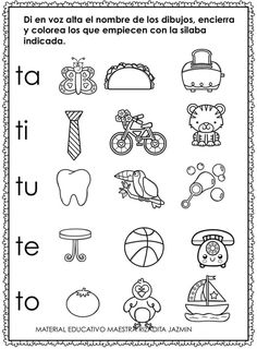 spanish worksheet with pictures and words for children to learn in the english language