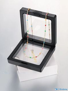 OrcaJump - Beaded Necklace Decoration Multicolor Clavicle Chain Choker As Gift, Multicolor Delicate Chain Necklace Gift, Multicolor Necklace With Delicate Chain As Gift, Multicolor Delicate Chain Necklace As Gift, Multicolor Long Beaded Necklaces With Adjustable Chain, Multicolor Beaded Long Necklace With Adjustable Chain, Multicolor Necklaces With Delicate Chain And Round Beads, Multicolor Long Beaded Necklace With Adjustable Chain, Adjustable Multicolor Clavicle Chain Necklace