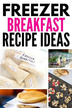 freezer breakfast recipe ideas with text overlay