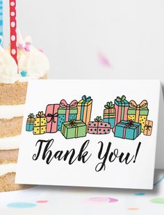 Bright Colorful Happy Birthday Thank You Card Birthday Thank You Cards, Big Party, Birthday Thank You