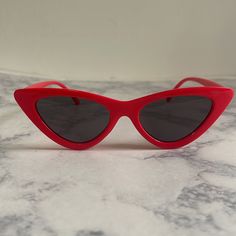 Brand New Red Sunglasses For Spring Beach Occasions, Chic Red Sunglasses For Party, Red Sunglasses For Beach In Spring, Casual Red Sunglasses For Spring, Chic Red Sunglasses For Spring, Cherry Sunglasses, Red Star Sunglasses, Fun Red Sunglasses, Cheap Red Heart-shaped Sunglasses