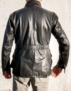 ✂️ Want to see more leather vests and leather jackets ? Please click on https://www.etsy.com/shop/FashionRacing?section_id=21524124 The Fashion Racing leather jacket has been painstakingly designed and created with high attention to the details and high quality standards at every phase of design have been ensured. It is creatively manufactured from the real genuine leather which awards it an unruffled elegant outlook, while the inner part is made comfy with the soft lining. This mens leather jac Urban Leather Outerwear For Outdoor, Leather Biker Jacket With Pockets For Outdoor, Leather Biker Jacket With Pockets For Events, Fitted Leather Jacket With Pockets For Biker Events, Leather Motorcycle Jacket With Pockets, Leather Biker Jacket With Pockets, Moto Leather Outerwear With Pockets, Leather Biker Jacket With Pockets For Motorcycling, Moto Leather Jacket With Pockets For Outdoor