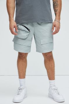 Available In Grey. Drawstring Elastic Waist Side Hand Pockets 1 Zipper Pocket Utility Pockets Back Pocket Shell: 100% Nylon Imported | Mens Safe Side Utility Nylon Shorts in Grey size 3XL by Fashion Nova Utility Nylon Shorts With Side Pockets, Utility Nylon Shorts, Sweat-resistant Nylon Shorts, Sweat-resistant Nylon Activewear Shorts, Gray Nylon Activewear With Built-in Shorts, Nylon Shorts, Service Women, Utility Pockets, Free Dresses