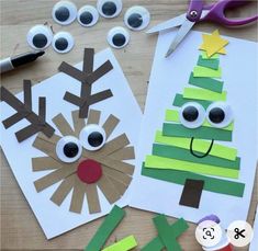 paper plate christmas tree craft for kids to make with construction paper and googly eyes