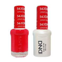 DND Matching Pair - 563 DND RED Dnd Red, Dnd Gel Nail Polish, Red Gel Nails, Dnd Gel Polish, February Nails, Gel Nail Polish Set, Short Nail, Gel Lacquer, Nail Polish Sets