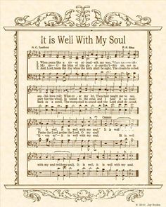 an old sheet music page with the words it is well with my soul