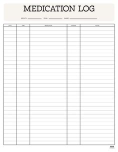 a medical log is shown in the form of a blank sheet with lines on it