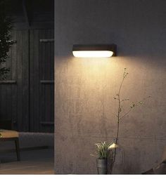 two pictures one with a plant and the other with a light on it's side