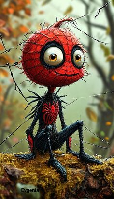 a very cute looking spider with big eyes