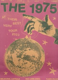 an advertisement for the 1970 tour at their very best concert in australia, featuring a hand touching a disco ball