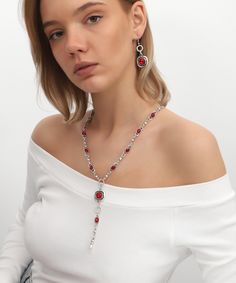 *ready to ship *fine silver plated red crystal stone jewelry set *my first priority in my store;earning your trust and your satisfaction  *the jewelry in my store is hand made *free shipping is available on your expenditures over 100 usd. *all necklaces and bracelets in my store have adjustable chain, you can adjust the length of necklace and bracelet. *also the rings are adjustable. *rings are would fi̇t fi̇ngers si̇ze us 6 and up *the jewelry will come beati̇fully packaged i̇n a ri̇gi̇d jewelr Red Pendant Jewelry As Gift For Her, Red Pendant Jewelry As A Gift For Her, Red Birthstone Jewelry For Her, Red Birthstone Jewelry As A Gift For Her, Red Birthstone Jewelry Gift For Her, Crystal Dangle Jewelry For Gifts, Red Dangle Jewelry Gift For Her, Elegant Red Crystal Necklaces With Natural Stones, Red Crystal Dangle Jewelry