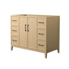 an image of a cabinet with drawers and doors on the bottom half, side by side