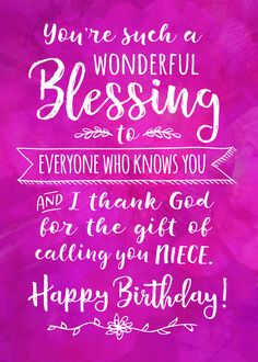 Niece Birthday, You&rsquo;re such a Wonderful Blessing card Sister In Law Birthday, Happy Birthday Mother, Christian Birthday, Sister Birthday Quotes, Birthday Wishes For Sister, Happy Birthday Design, Birthday Wishes Messages