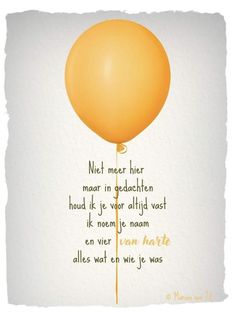 an orange balloon with a poem written on it