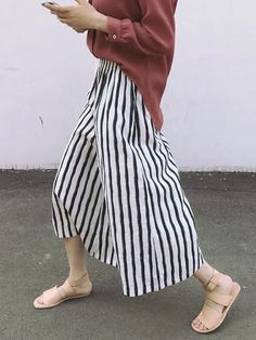 Lemongor Wide Leg Casual Pants, Marine Layer, Casual Wide Leg Pants, Color Stripes, Cotton Style, Sewing Inspiration, Warm Weather, Casual Pants, Sewing Patterns