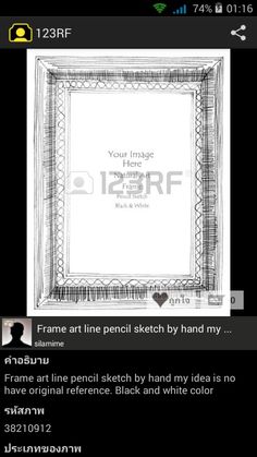 a black and white photo frame with the text frame art line pencil sketch by hand