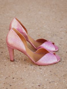 Leather Wedding Shoes, Wedding Shoes For Bride, Shoes For Bride, Pink Sparkles, Leather Wedding, Pink Colour, Bride Shoes, Pink Champagne, High Heel Pumps