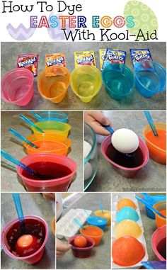 how to dye easter eggs with kool - aid and other fun activities for kids