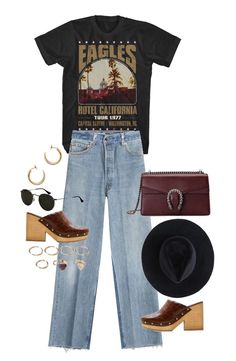 E a g l e s 70s Polyvore Outfits, Hippie Outfits, Gilmore Girls, 70s Fashion, Retro Outfits, Looks Style, Polyvore Outfits, Look Cool