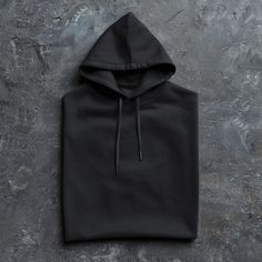 MockUp of Black Folded Hoodie on Flat Black Stone Digital File Download. Black Hoodie With Adjustable Hood For Streetwear, Black Hoodie With Kangaroo Pocket For Fall, Black Hooded Hoodie For Fall, Black Hoodie With Double-lined Hood For Streetwear, Black Hoodie With Ribbed Cuffs For Winter, Black Hooded Hoodie With Double-lined Hood, Black Winter Hoodie With Ribbed Cuffs, Black Hoodie For Winter, Black Long Sleeve Hoodie With Adjustable Hood