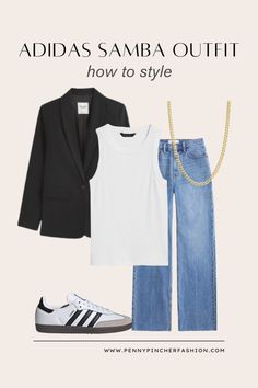 How to Style Adidas Samba Outfits - Penny Pincher Fashion Sambae W Adidas Outfit, Samba Xlg Outfits Women, Adidas Samba Outfit Women Summer, Adidas Sambas Outfits Women, Style Adidas Samba, Adidas Samba Outfit Women, Sambas Adidas Women Outfit, Adidas Gazelle Outfit, Adidas Superstar Outfit