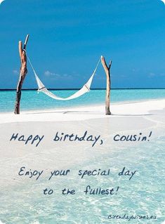 happy birthday, cousin enjoy your special day to the fullest on this beach card