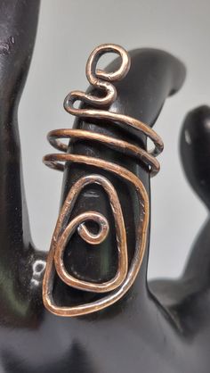 Hand-crafted adjustable ring made out of copper and dipped in liver of sulfur. Unique Bronze Open Ring, Unique Open Ring In Bronze, Hand Forged Bronze Metal Rings, Unique Bronze Open Ring Jewelry, Handmade Copper Open Ring, Bronze Copper Open Ring Jewelry, Bronze Copper Open Ring, Artsy Brown Copper Jewelry, Electroformed Metal Rings For Gift