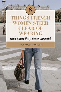 Mastering French style just got easy. Here are the 8 style sins Parisian women avoid - Get exclusive insights into the dos and don'ts of French style, straight from the heart of Parisian fashion. We're spotlighting the 8 items you won't find in a French girl's wardrobe and revealing the Parisian chic essentials that take their place. Transform your fashion sense with parisian outfit ideas that guarantee a classic presence, full of timeless elegance and understated sophistication! Parisian Boho Style, Minimalist French Wardrobe, How French Women Dress, Classic Capsule Wardrobe French Style, How French Women Wear Scarves, French Lifestyle Parisian Chic, French Woman Style, Fall Parisian Style, Natural Classic Style