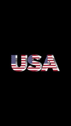 the word usa with an american flag pattern on it's front and back side