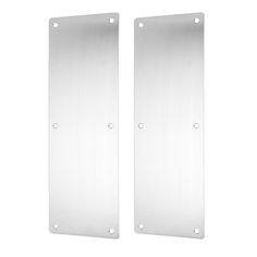 two metal plates with holes in the middle