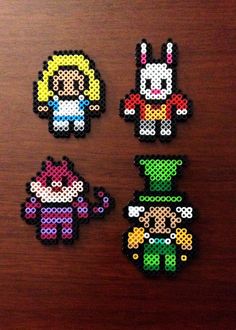 Alice In Wonderland Inspired 8 Bit Perler Set Magnets by EBPerler, $12.00 Perler Beads Ideas, Easy Perler Bead Patterns, Perler Creations, The Cheshire Cat, Alice In Wonderland Inspired, Pearl Beads Pattern, Beads Art, Hamma Beads, Beads Patterns