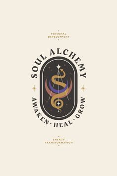 the logo for soul alchemy when heal grow, which is designed to look like an