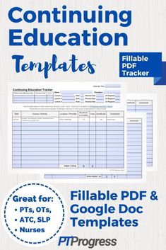 the free printable worksheet for continuing education templates with google doc and progress