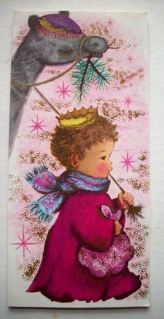 Child king w gift leads camel vintage Christmas greeting card *H10 | eBay Vintage Christmas Photos, Xmas Greeting Cards, Kitsch Christmas, Xmas Greetings, Vintage Christmas Greeting Cards, Pink Xmas, Christmas Artwork, Easter Greeting Cards, Wise Man