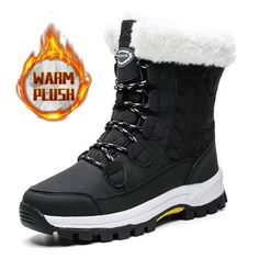 The Winter Warm Snow Boots for Women Comfortable Faux Fur Lined Outdoor Snow Shoes Waterproof Hiking Boots are made of quality PU leather and waterproof fabric upper and wear resistant rubber outsole. Soft fur lining is comfortable and keepingwarm in the cold winter. Water resistant, non-slip, warm, casual and cozy, these snow boots will help combat the cold weather this season. Whether you're trekking around the mountains or running errands in the city, these warm and fashionablesnow boots will Boots For Women Winter, Snow Boots For Women, Warm Snow Boots, Waterproof Hiking Boots, Outdoor Boots, Waterproof Shoes, Snow Shoes, Boots For Women, Waterproof Fabric