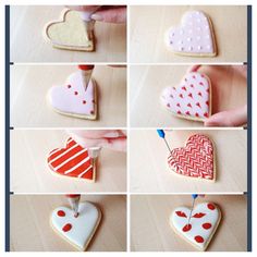 the process of making heart shaped cookies for valentine's day