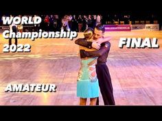 two people dancing on a wooden floor with the words world championship 2012 final written in white