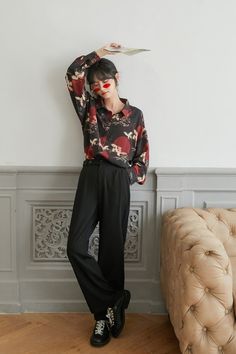 Create an ethereal vibe with a long-sleeved shirt featuring a bird pattern. This button-front top pairs well with trousers for a business casual look, or with denim for a relaxed weekend outfit. Bird pattern Long sleeve Polyester Classic collar Button front fastening Fall Workwear Printed Blouse, Fall Printed Blouse For Workwear, Casual Black Shirt For Office Wear, Casual Floral Print Shirt For Work, Casual Printed Office Shirt, Casual Floral Print Workwear Shirt, Casual Black Blouse For Office Wear, Black Casual Blouse For Office Wear, Black Printed Shirt For Work