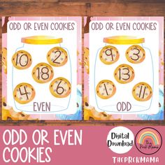 odd or even cookies printable counting game