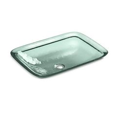 a square glass sink on a white background