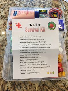 the teacher survival kit is packed with supplies