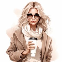 a woman in sunglasses holding a coffee cup