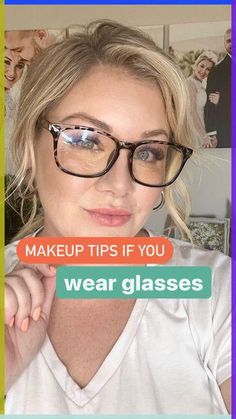 Eye Make Up Glasses, Glasses Work Outfit, Bridesmaid Makeup Glasses, Simple Makeup With Glasses, Eyeglasses Makeup Ideas, Natural Makeup Looks With Glasses, How To Wear Glasses, Make Up For Glasses Wearers Natural, Makeup Under Glasses