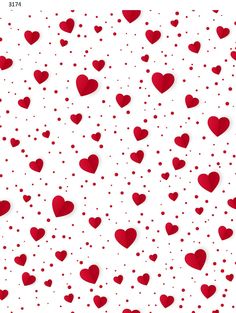 red hearts on white background for valentine's day greeting card or wallpaper design